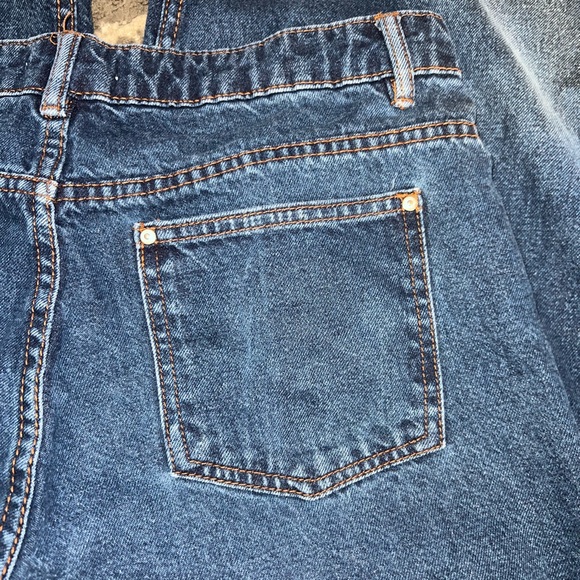 Zara TRF Hi-Rise Culotte Wide Leg Raw Hem Blue Jeans Size 8 - Picture 7 of 8